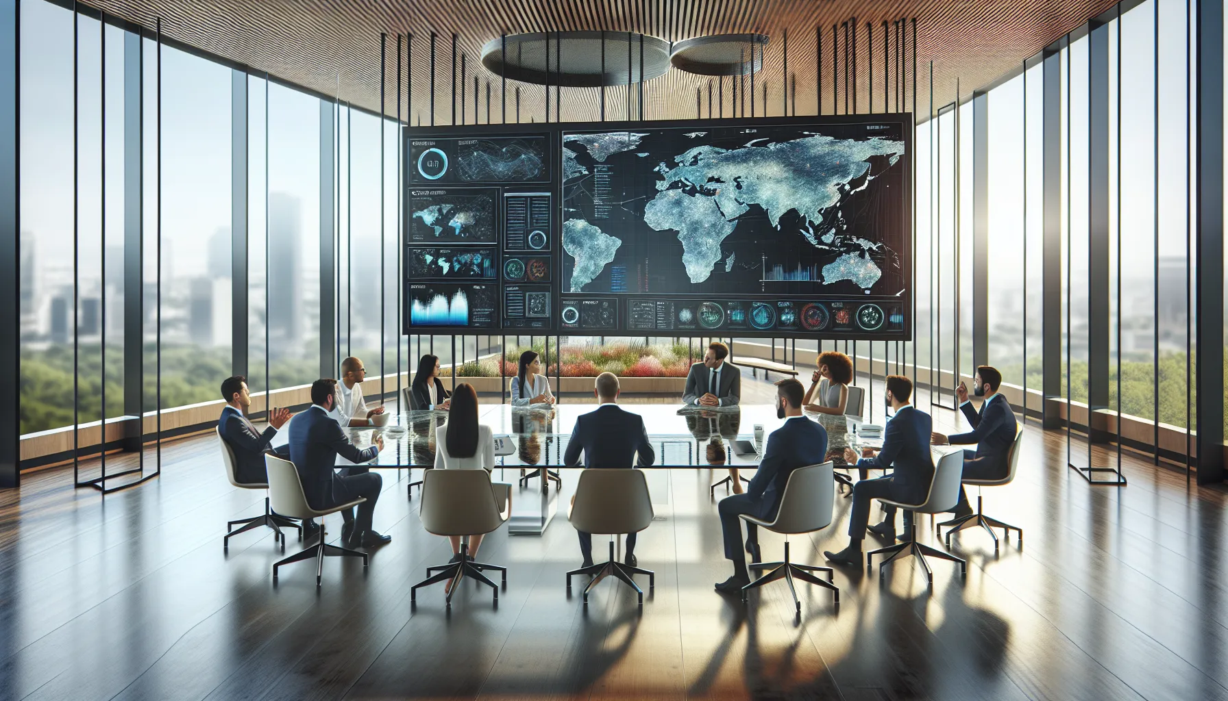 IT professionals discussing IP addresses in a modern office.