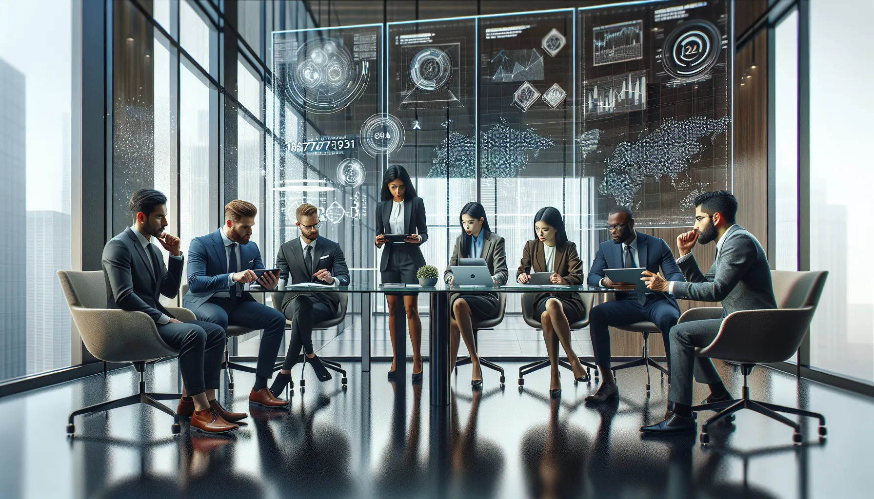 diverse team discussing the significance of a unique identifier in a modern office.